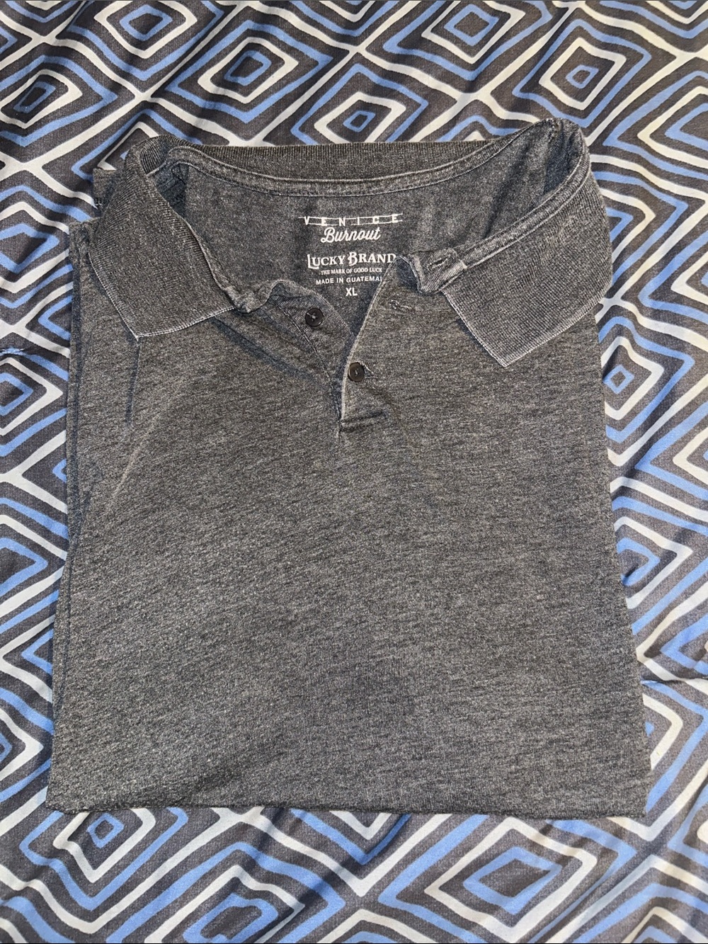 Lucky Brand Men’s Charcoal Heather Polo